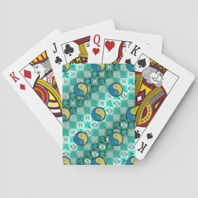 Pisces & Metal Dog Poker Cards (Back)