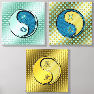 Pisces & Metal Dragon Photo Tile