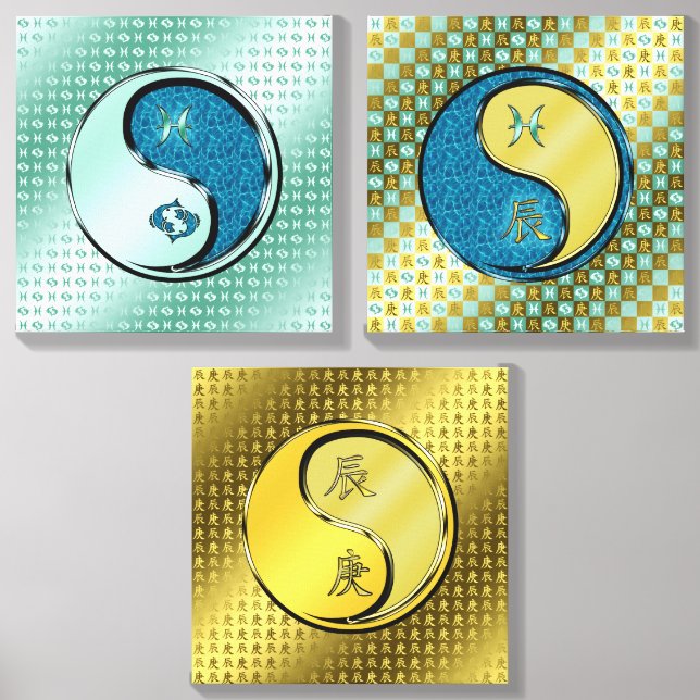 Pisces & Metal Dragon Photo Tile (Front Set)