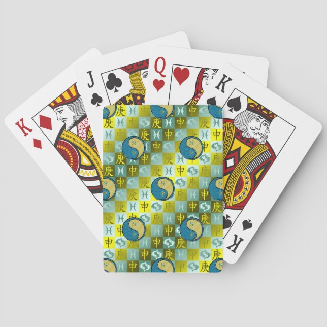 Pisces & Metal Monkey Poker Cards (Back)