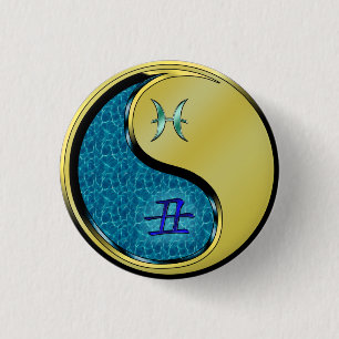 Pisces & Metal Ox Button