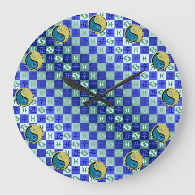 Pisces & Metal Ox Large Clock (Front)
