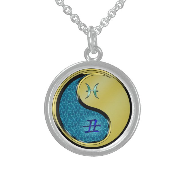 Pisces & Metal Ox Sterling Silver Necklace (Front)