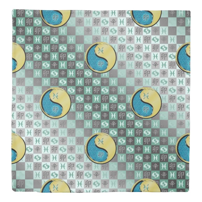 Pisces & Metal Rabbit Duvet Cover (Front)