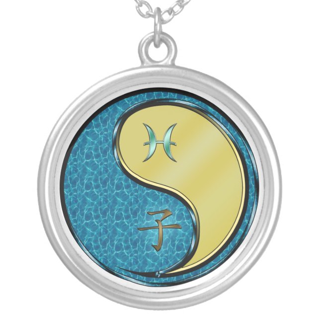 Pisces & Metal Rat Silver Plated Necklace (Front)