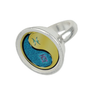 Pisces & Metal Rooster Ring