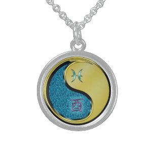 Pisces & Metal Rooster Sterling Silver Necklace