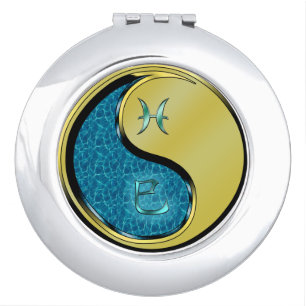 Pisces & Metal Snake Compact Mirror