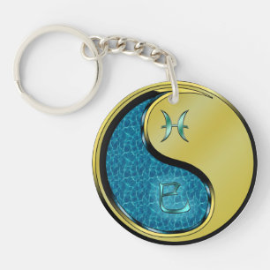 Pisces & Metal Snake Keychain