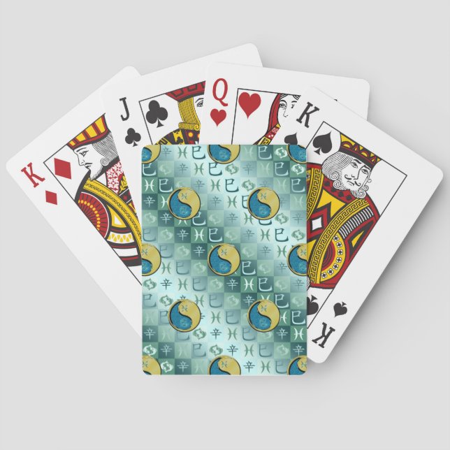 Pisces & Metal Snake Poker Cards (Back)