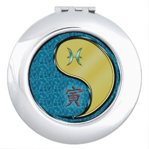 Pisces & Metal Tiger Compact Mirror