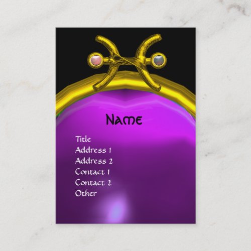 PISCES MONOGRAM Pearl Amethyst yellow pink purple Business Card