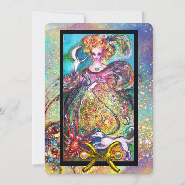 PISCES,MOON LADY,TAROT ASTROLOGY ZODIAC BIRTHDAY C CARD (Front)