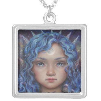 Pisces Moon Silver Plated Necklace by tanyabond at Zazzle