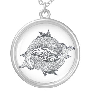 Pisces No. 2 Silver Plated Necklace
