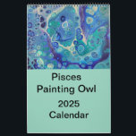 Pisces Painting Owl 2025 Calendar<br><div class="desc">Experience a year of stunning art with the "Pisces Painting Owl 2025 Calendar." Each month features a unique painting from my collection, showcasing a mesmerizing blend of colors and fluid patterns that capture the essence of creativity and movement. Perfect for art lovers and those seeking to add a touch of...</div>