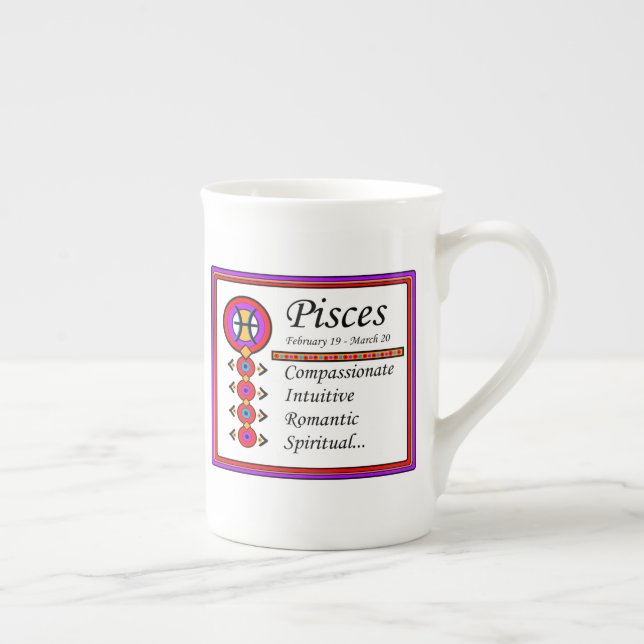Pisces Personality Traits Bone China Mug   (Right)
