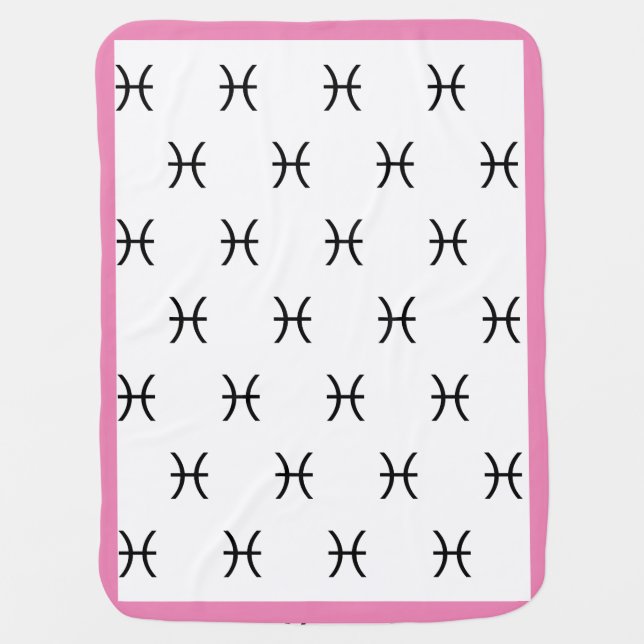Pisces Personalized and Customized Baby Shower Baby Blanket (Front)