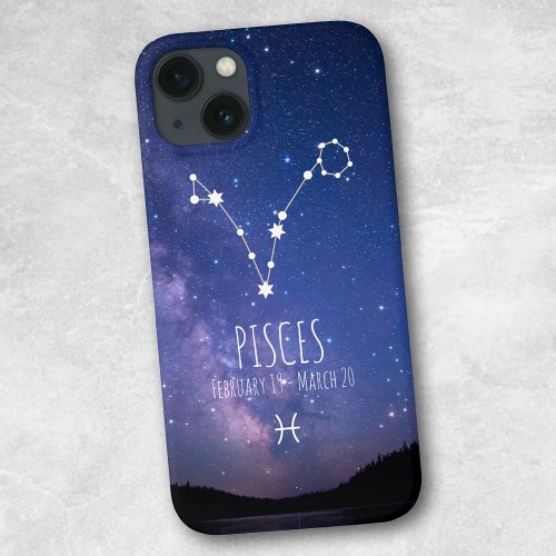 Pisces  Personalized Zodiac Constellation iPhone 13 Case