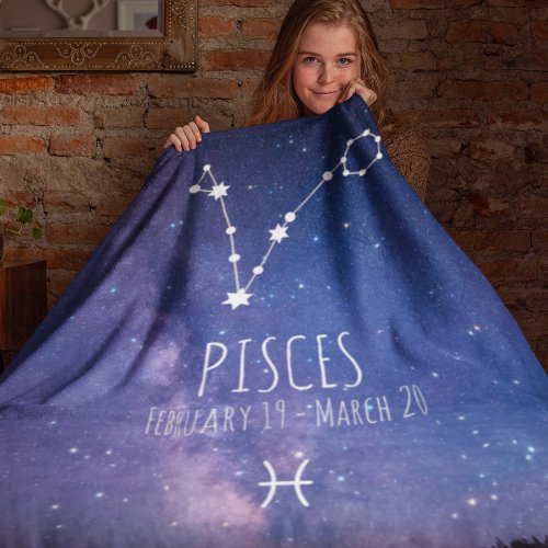 Pisces  Personalized Zodiac Constellation Fleece Blanket
