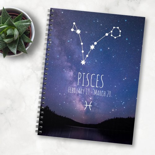 Pisces  Personalized Zodiac Constellation Notebook