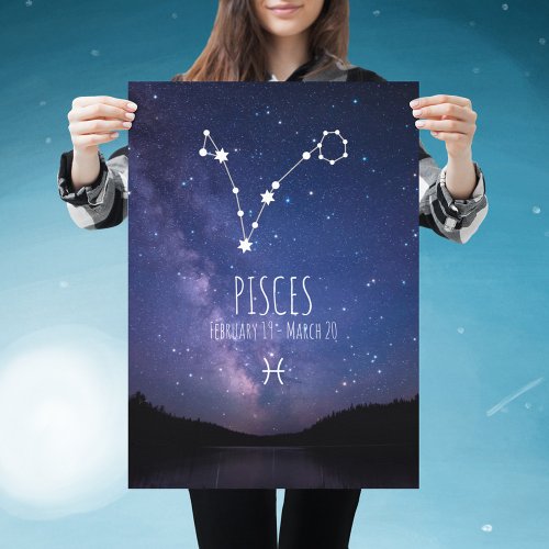 Pisces  Personalized Zodiac Constellation Poster