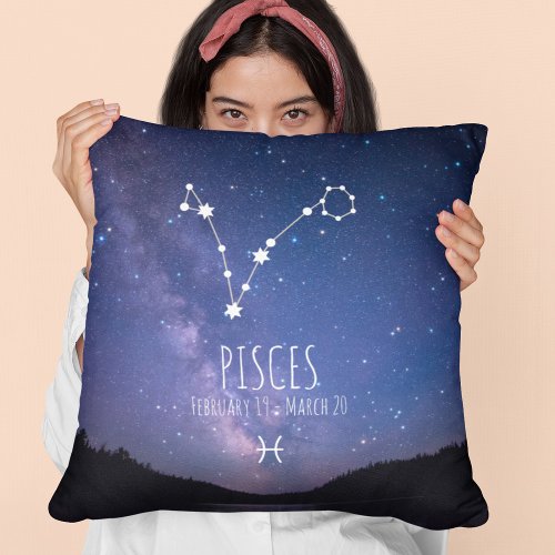 Pisces  Personalized Zodiac Constellation Throw Pillow