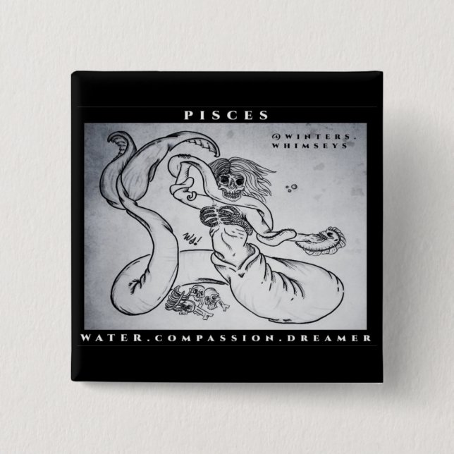 Pisces Print  Button (Front)