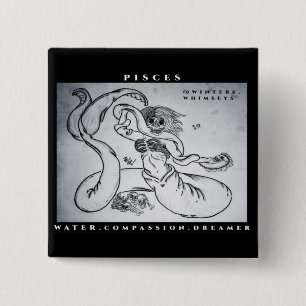 Pisces Print  Button