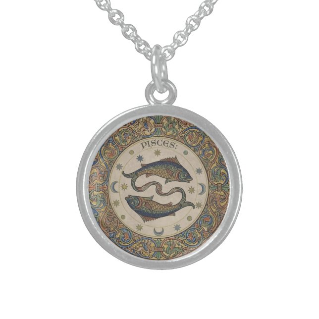 Pisces Profundis: Medieval Alchemical Fishes Sterling Silver Necklace (Front)