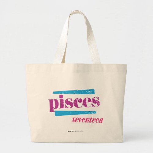 Pisces Purple Large Tote Bag