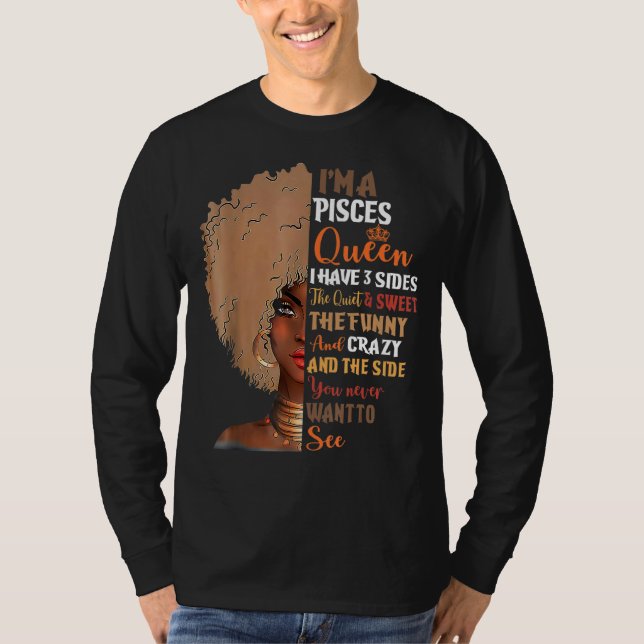 Pisces Queens Are Born In February March African W T-Shirt (Front)