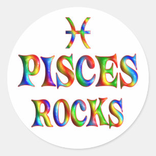 Pisces Rocks Classic Round Sticker