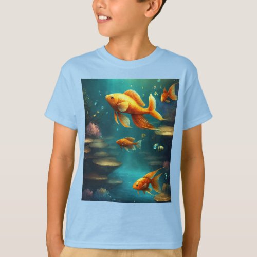 Pisces Serenity Realistic Zodiac Background T_Shirt