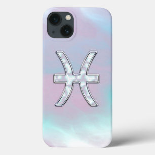 Pisces Sign Mother of Pearl Style iPhone 13 Case