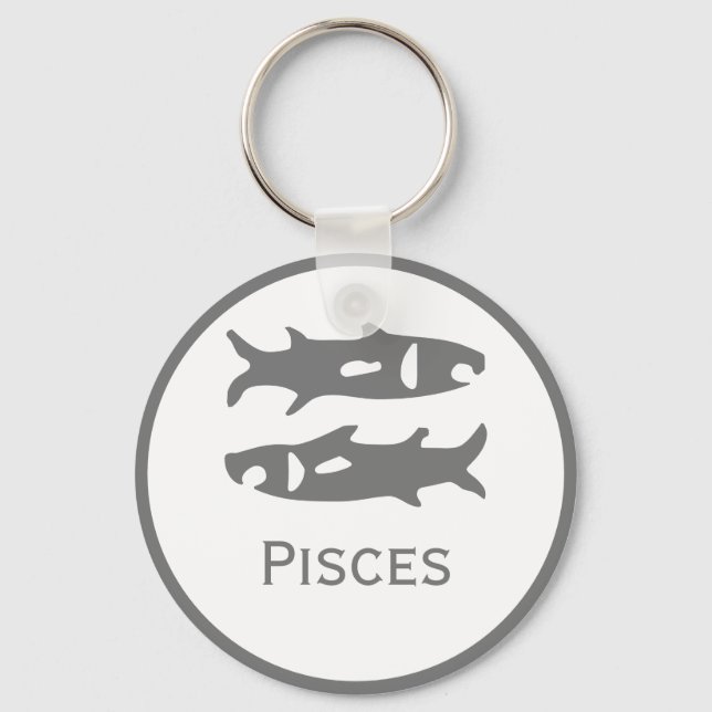 Pisces Sign of the Zodiac Design Keychain (Front)