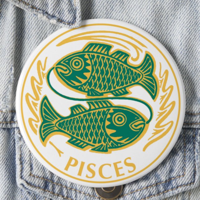 Pisces Sign of the Zodiac on a Button (Creator Uploaded)