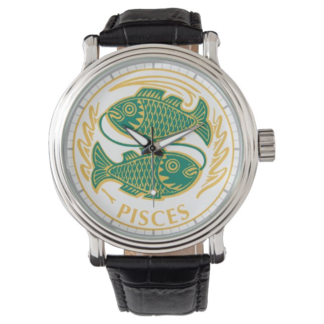 Pisces Sign of the Zodiac Watch (Front)
