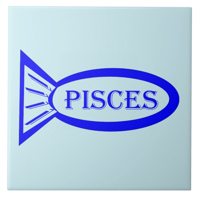 Pisces Star Sign Fish Bear Tile (Front)