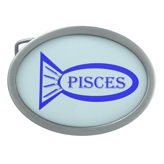 Pisces Star Sign Fish Belt Buckle (Front)