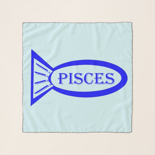 Pisces Star Sign Fish Chiffon Scarf (Front)