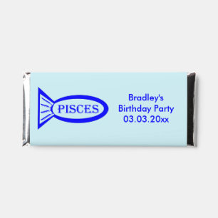 Pisces Star Sign Fish Custom Birthday Party Hershey Bar Favors