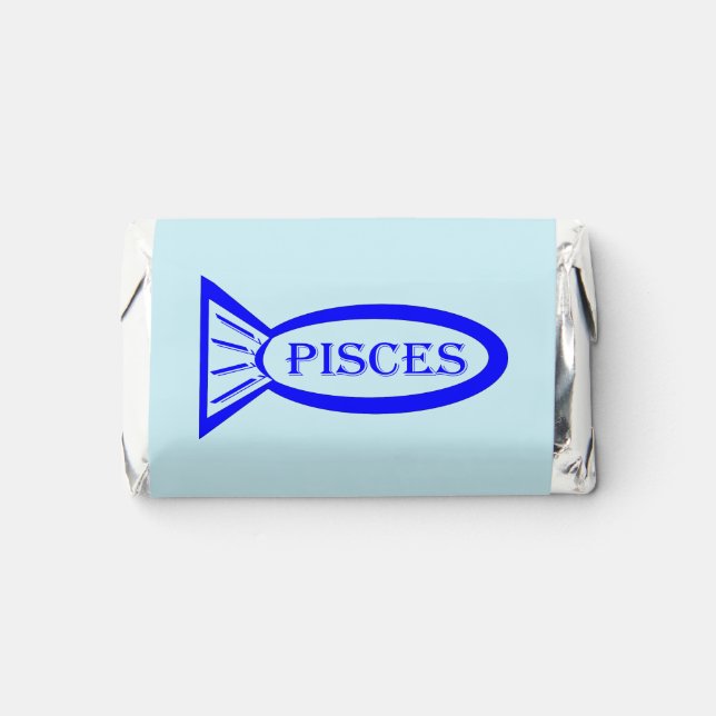 Pisces Star Sign Fish Custom Birthday Party Hershey's Miniatures (Front)