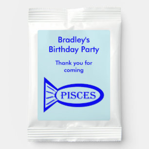 Pisces Star Sign Fish Custom Birthday Party Lemonade Drink Mix