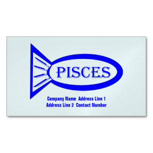 Pisces Star Sign Fish Custom Business Card Magnet