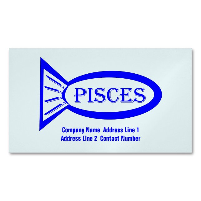 Pisces Star Sign Fish Custom Business Card Magnet (Front)