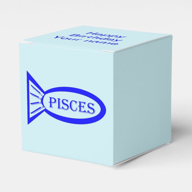 Pisces Star Sign Fish Custom Favor Box (Front Side)