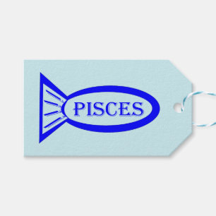 Pisces Star Sign Fish Custom Gift Tags
