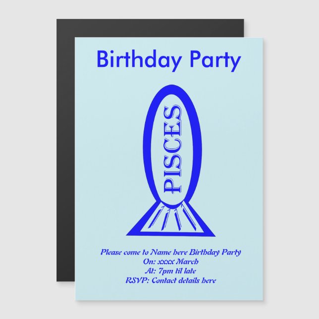 Pisces Star Sign Fish Custom Invites (Front/Back)