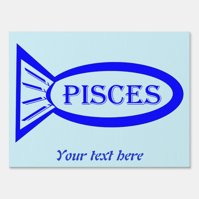 Pisces Star Sign Fish Custom Yard Sign (Front)